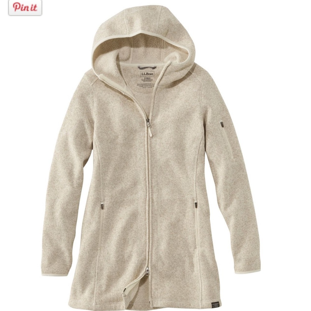 L.L. Bean Women's Cream Hooded Sweater